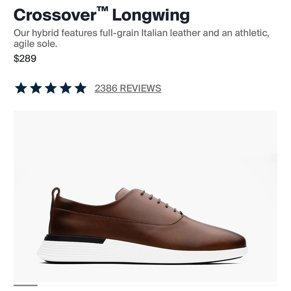 Gently Used!Wolf & Shepherd Crossover Longwing Dress Shoes! - Picture 3 of 5